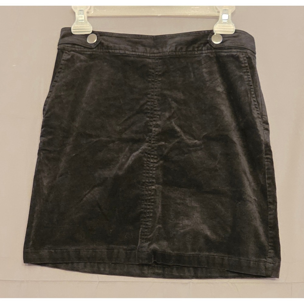 Loft Velvet Mini Skirt Women's Size‎ 2P Black Back Zip Up